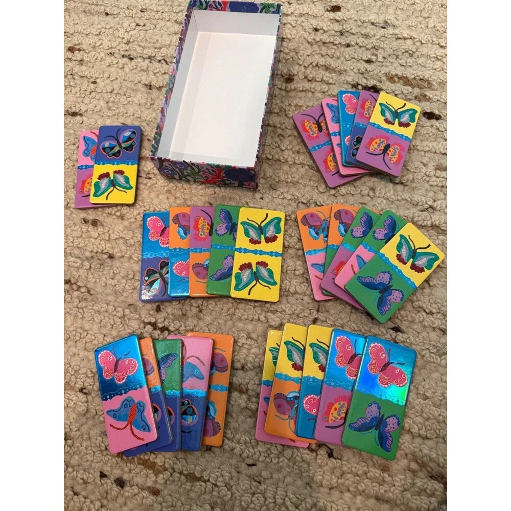 eeBoo Giant Shiny Butterfly Dominoes 27 Pieces Incomplete Set Ages 3+